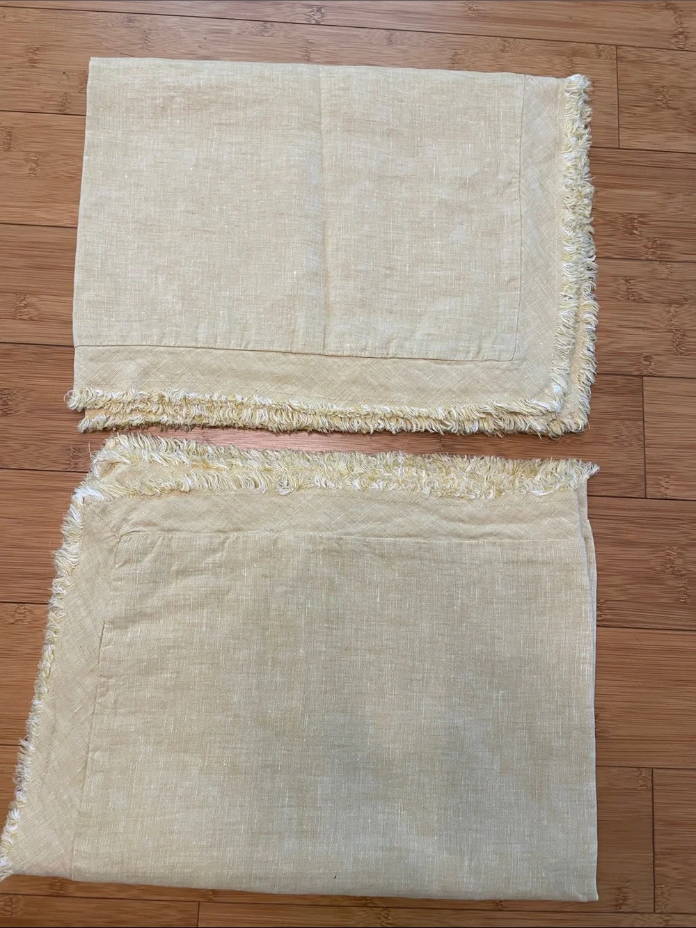 Pottery Barn Linen Standard Sham 20” x 26” Set of Two Fringe Edges